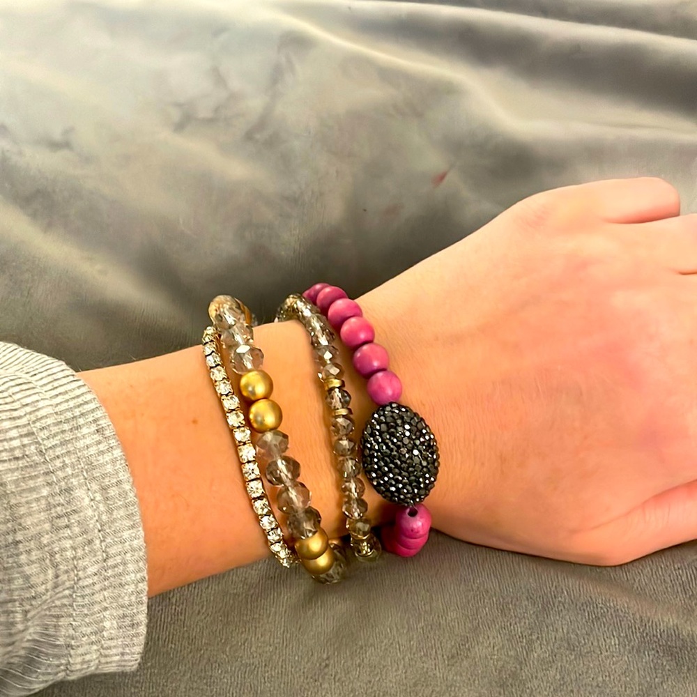 Four bracelets, can be worn together or separated